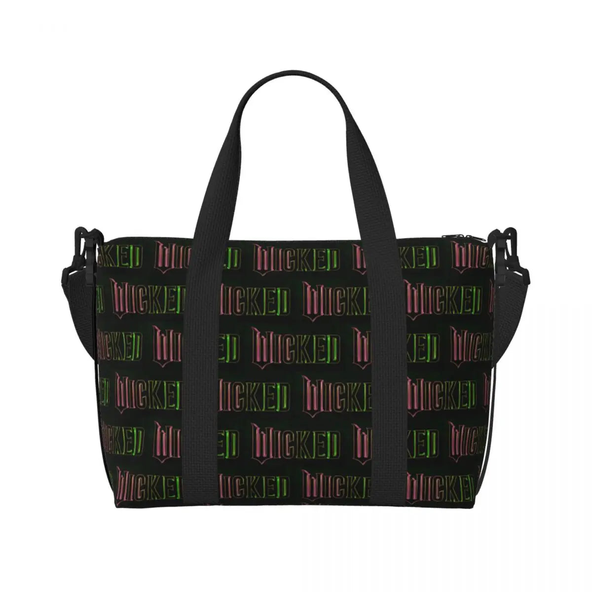 Custom W-Wickeds Funny Turn Round Tote Bag for Women Big Capacity Classical
 Beach Gym Travel Bags