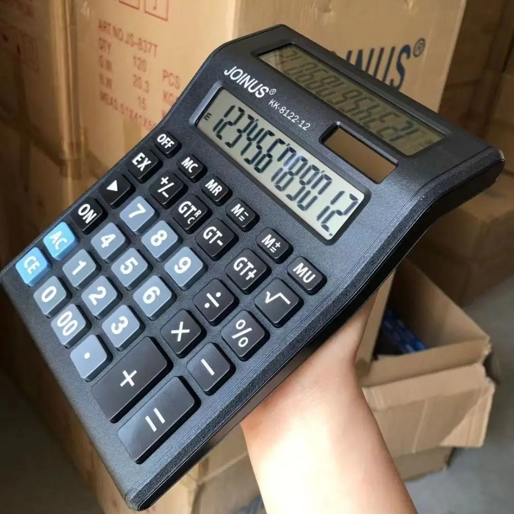 Multifunctional Solar Dual-Screen Calculator Efficient Calculation Stationery 12 Digits Calculator Portable Large Screen Display