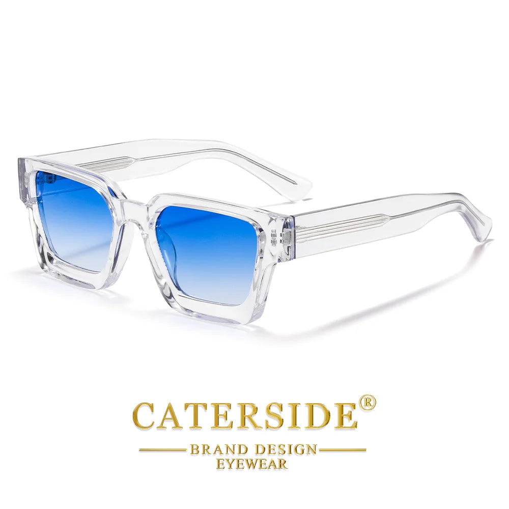 CATERSIDE New Men's Thick Frame Sunglasses Square Frame Gradient Suneyewear Women's Luxury Gift Outdoor Travel Eyewear UV400