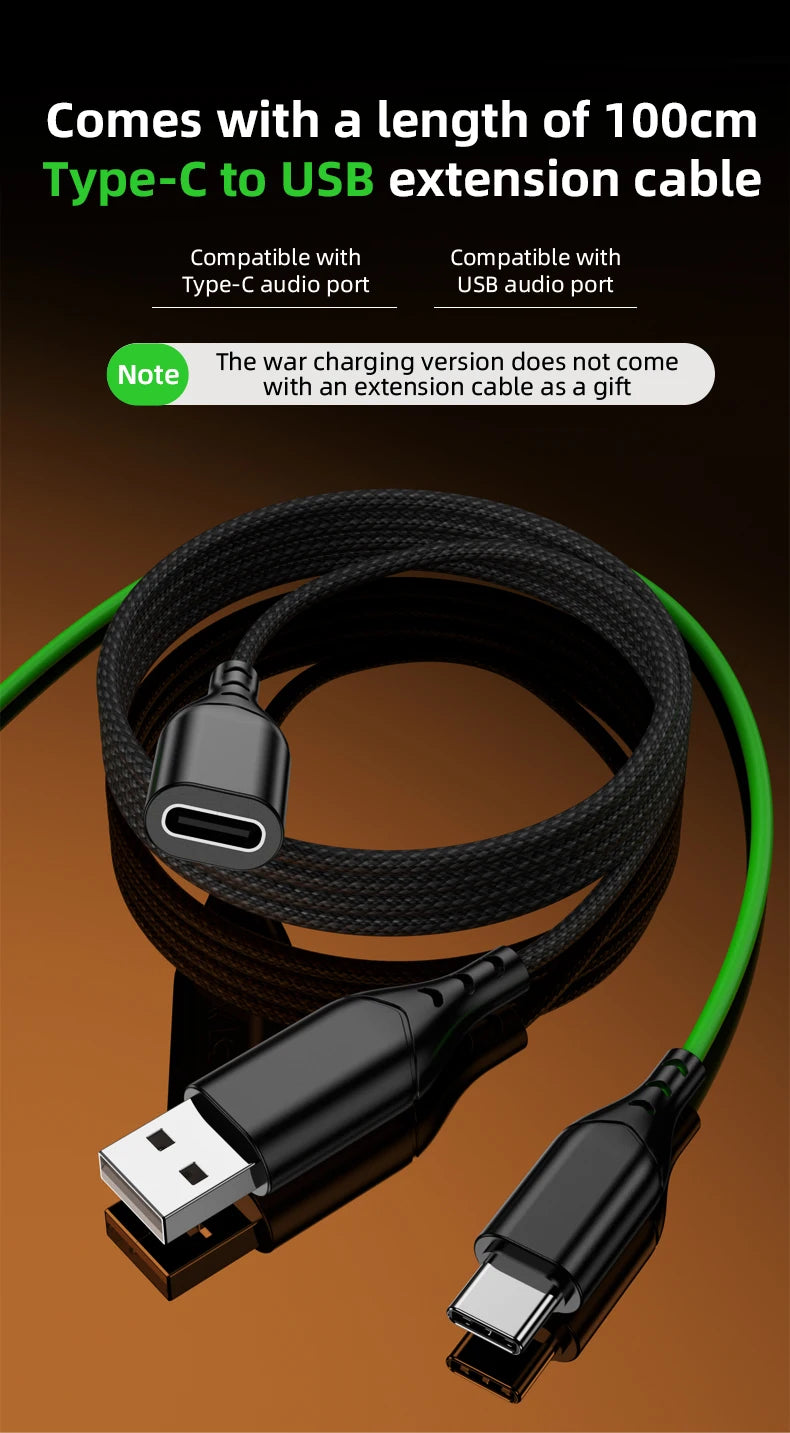 PIVA S6 Pro 13mm Virtual 7.1 Gaming Earphones Type-C 27W PD Fast Charge Built-in Sound Card App for Independent Tuning