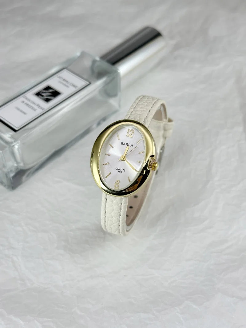 Fashion Quartz Watch for Women Simple Leather Strap Pigeon Egg Dial Ladies Watches Luxury Gift Girl Wristwatches Dropshipping