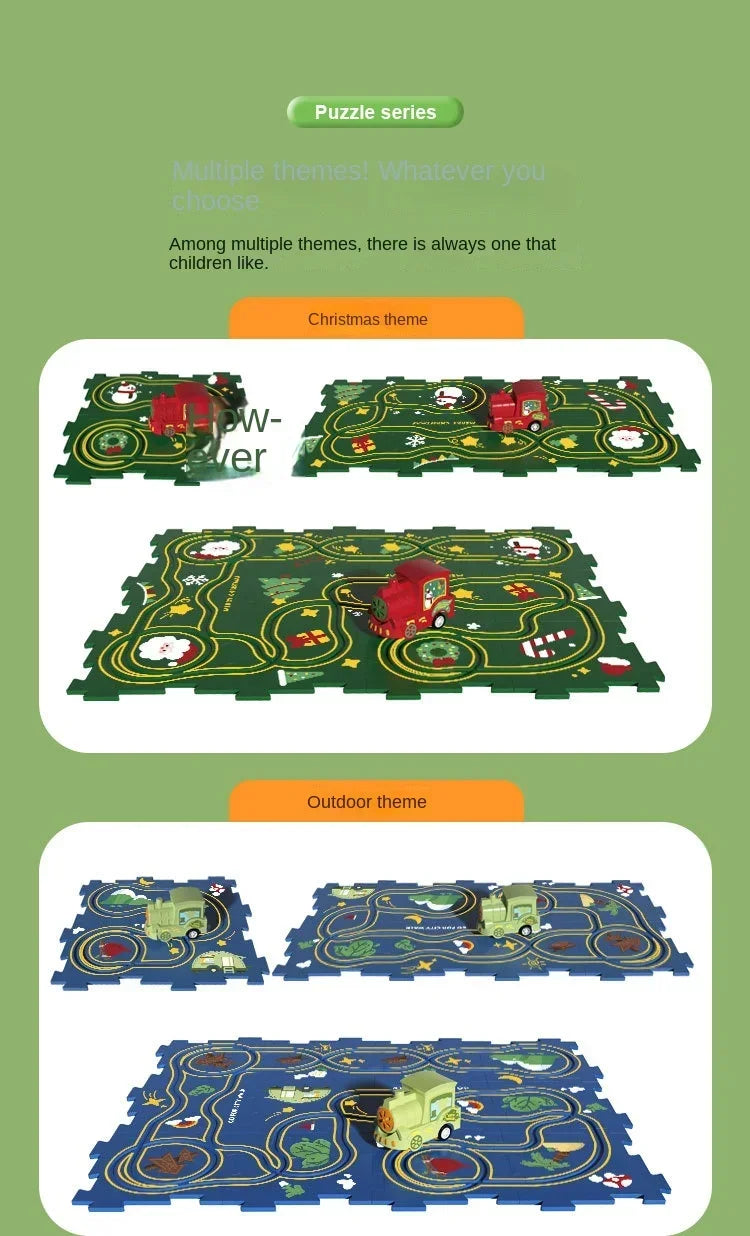 Kids Puzzle Puzzle Electric Track Car DIY 3-6 Year Old Children's Automatic  Car Track Christmas Gift Toy Set Electric Track Car