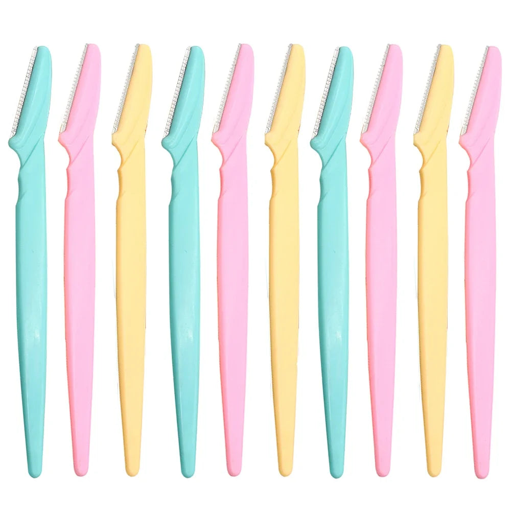 10Pcs Professional Trimmer Safe Blade Shaping Knife Eyebrow Blades Face Hair Removal Scraper Shaver Makeup Tool Beauty Cosmetics