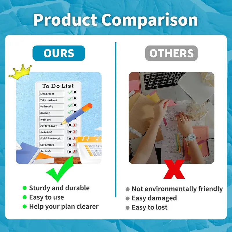 Reusable My Chores Checklist Task Board Daily Schedule Planner Memo Chore Chart Kid Responsibility Behavior Self Discipline Card