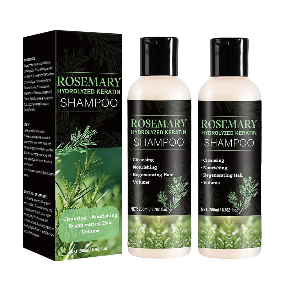 200ml Organic Rosemary  Shampoo Hair Growth for Women and Men,Natural Thickening & Strengthening Shampoo with Hydrolyzed Keratin