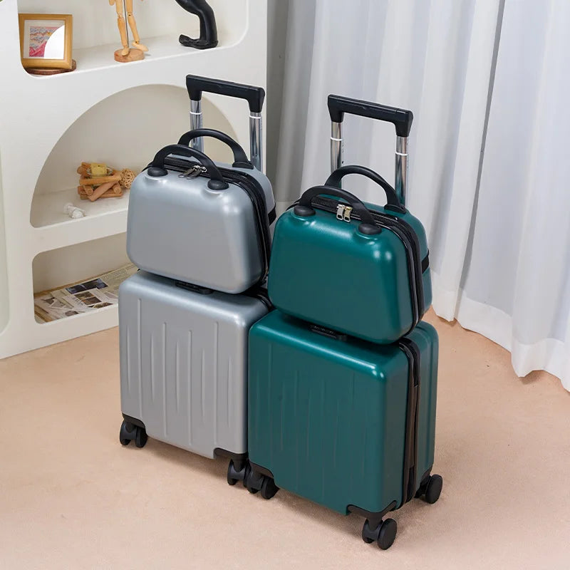 14-Inch Lightweight Mini Password Box Unisex Portable Luggage Set Carry-On Suitcase for Air Travel Check-In Bag 14 inch carrier
