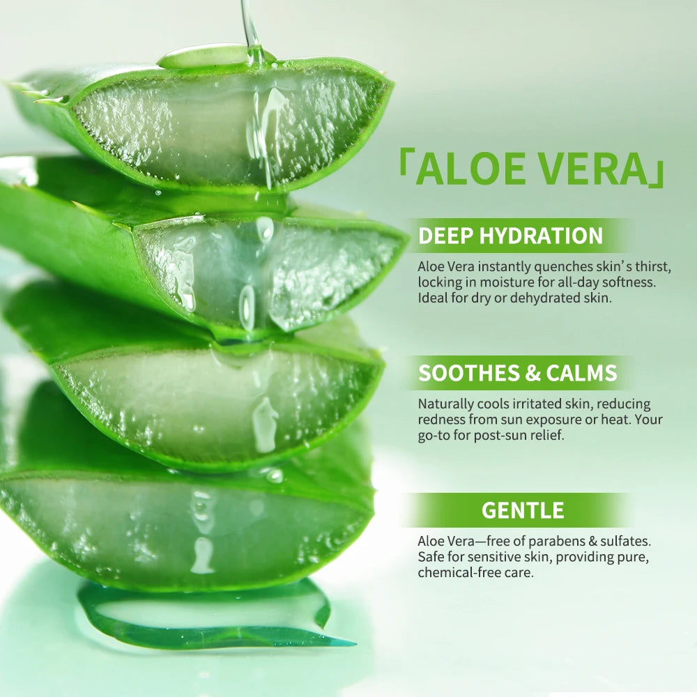 Aloe Vera Skin Care Set Deep Moisturizing Nourishing Face Skin Care Whitening Brightening Smooth Skincare Kit Gift for Woman