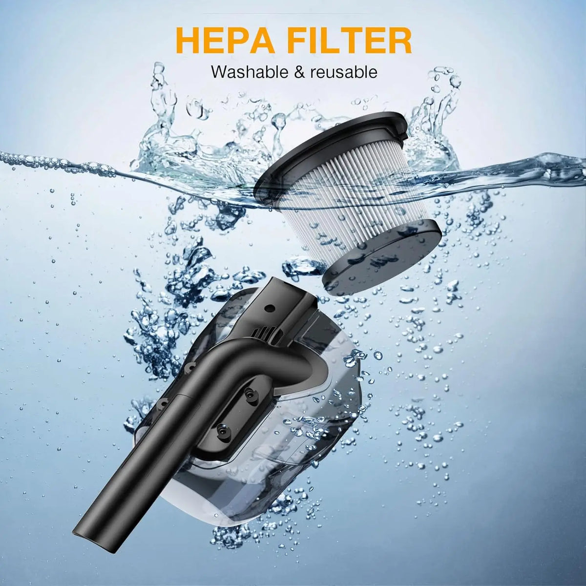 Handheld Vacuum Cleaner with 2pcs Filter  Electric Cordless Vacuum  for Home Car Pet Hair Clean For DeWalt 20V Battery