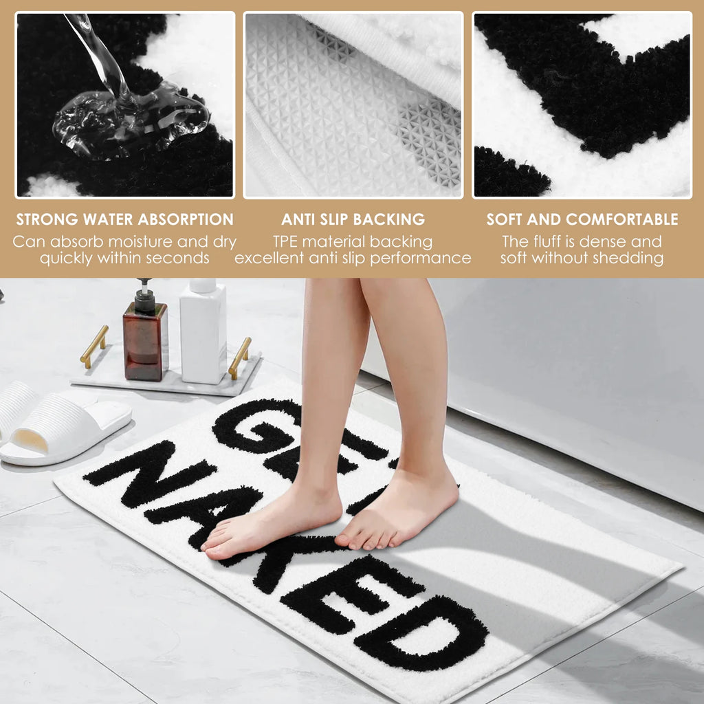 Bath Mat Polyester Absorbent Floor Mat 50x80 CM Funny Bathroom Rug Comfortable Anti Slip Shower Door Mat for Home Decoration