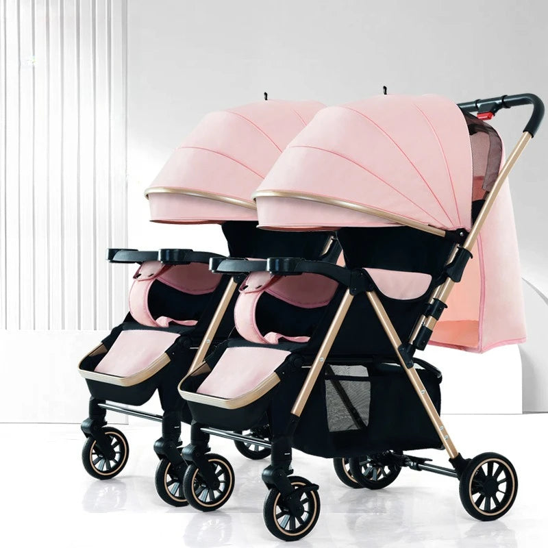 Detachable Twin Baby Stroller for Second Child, Can Sit or Lie Down, Foldable Baby Stroller for Children To Go Out