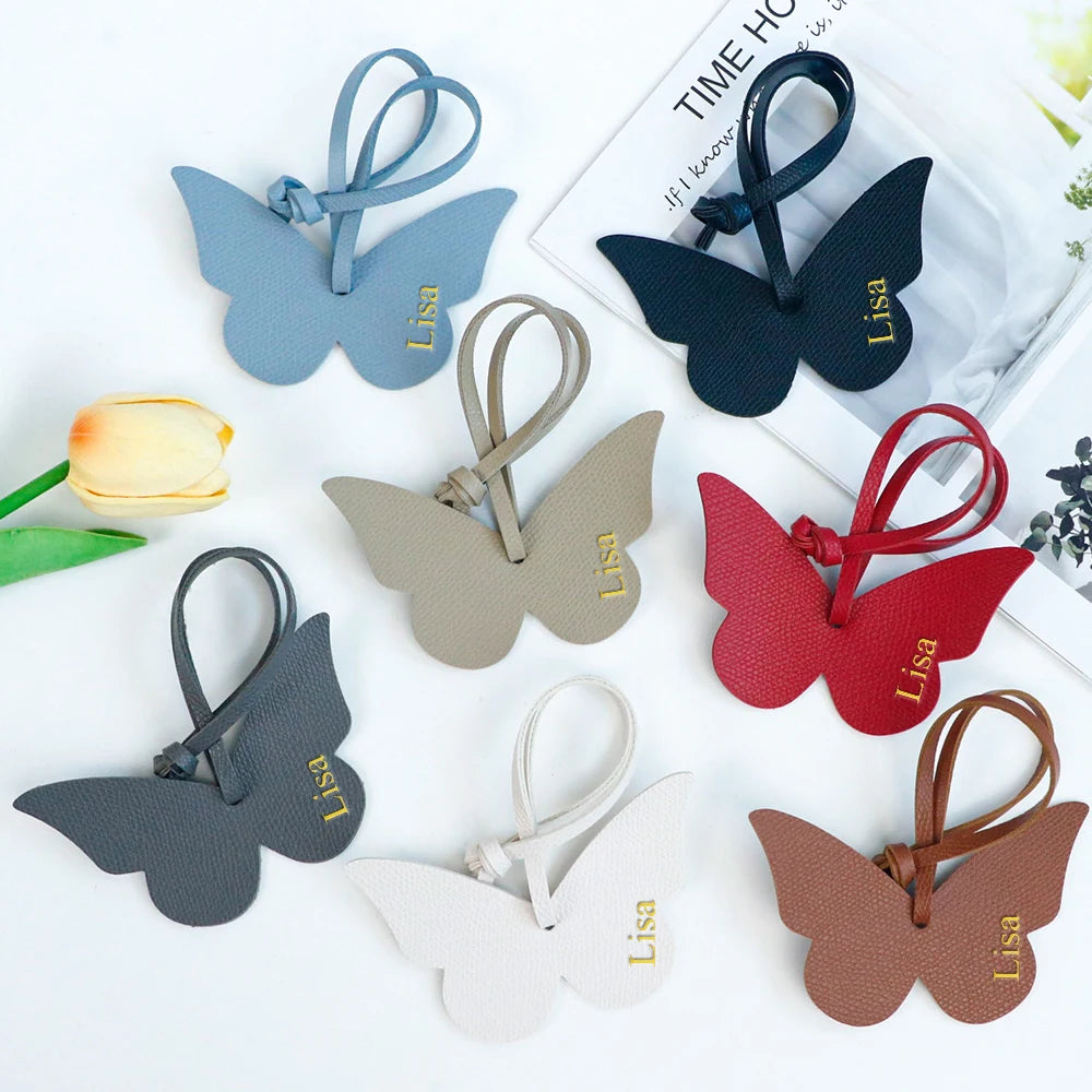 Customized name versatile pu leather women's handbags, backbags, pendant accessories, creative butterfly style