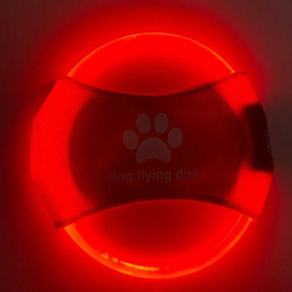 LED luminous Dog Flying Discs Glowing Interactive Dog Trainning Toy Self Happy 3 Modes Light Pet Luminous Flying Discs