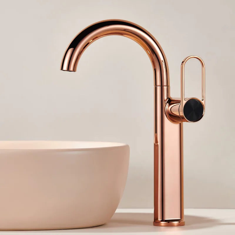 Swivel Spout Tall Washroom Faucet Mixer Torneiras De Cozinha Para Pia De Banheiro Household Brass Basin Bathroom Tap Hot Cold
