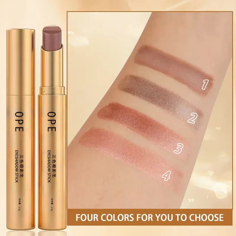 3-in-1 Cream Eyeshadow Stick Matte & Shimmer, Smooth Easy Apply Long Lasting Multicolor Eye Shadow for Daily Makeup