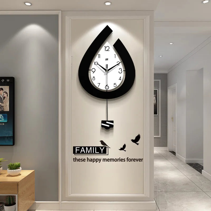 Wall Clock for Living Room, Creative Fashion, Modern Simple Home Swing Clock