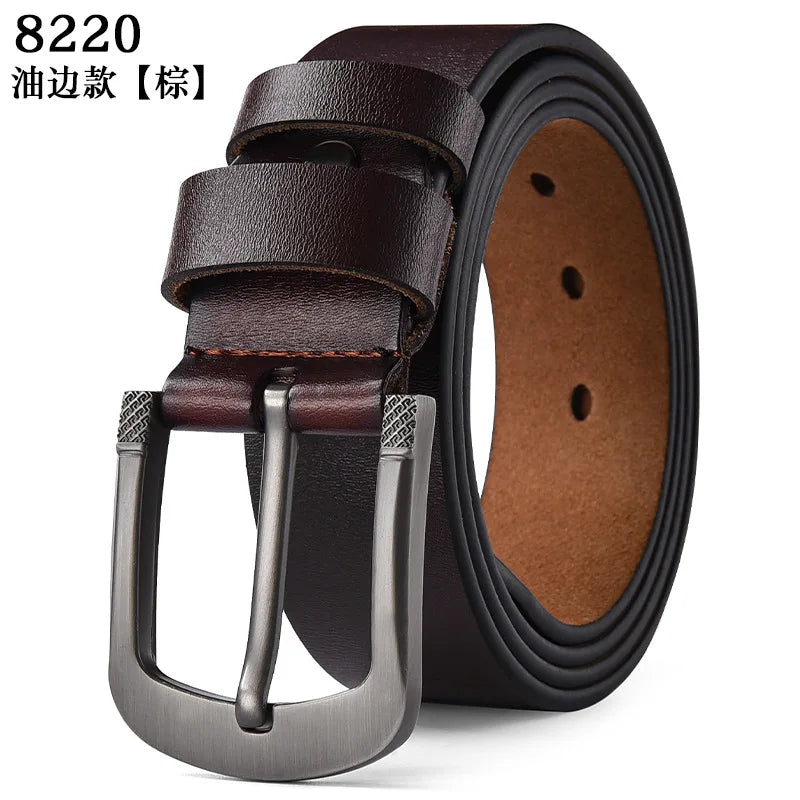Large Size 105-140 150 160 170cm Genuine Leather Jeans Belt 3.8CM Cowhide Copper Buckle Waistband Casual Luxury Male Strap Cinto