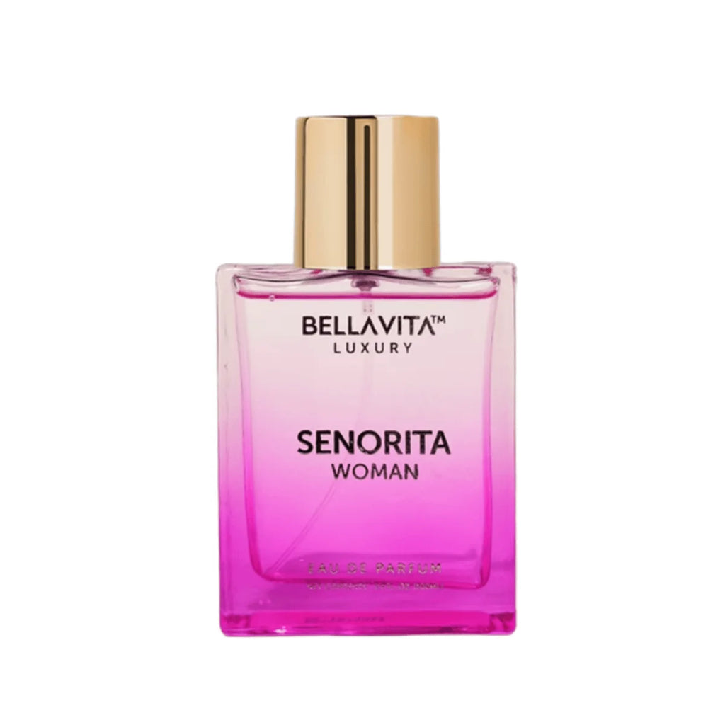 BELLAVITA LUXURY Senorita Woman 100ml Ladies EDP Spray Long Lasting Elegant Floral Cologne Pink Transparent Bottle Gift Package