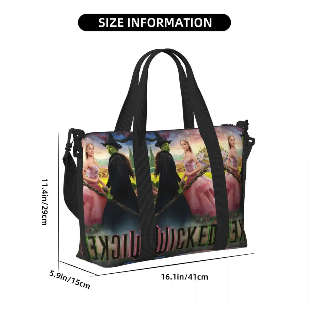 Custom W-Wickeds Funny Turn Round Tote Bag for Women Big Capacity Classical
 Beach Gym Travel Bags
