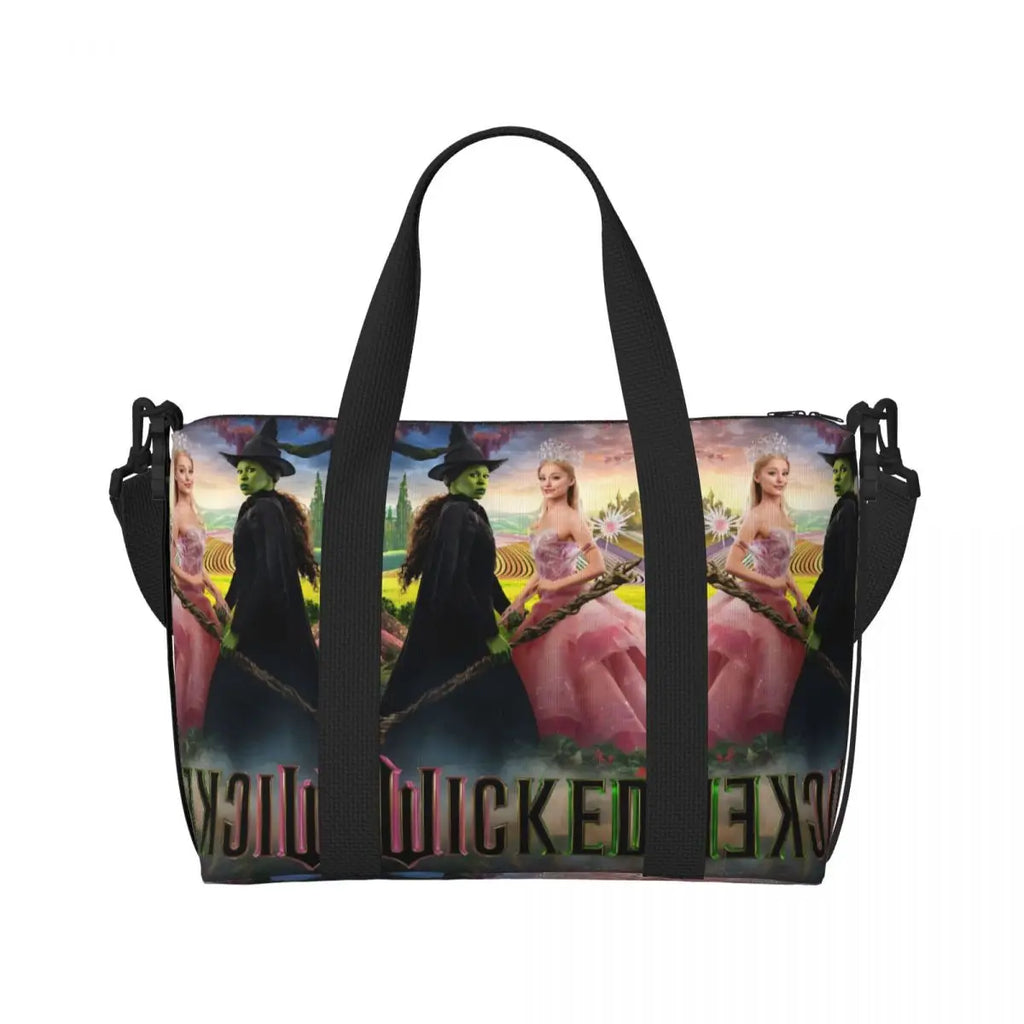 Custom W-Wickeds Funny Turn Round Tote Bag for Women Big Capacity Classical
 Beach Gym Travel Bags