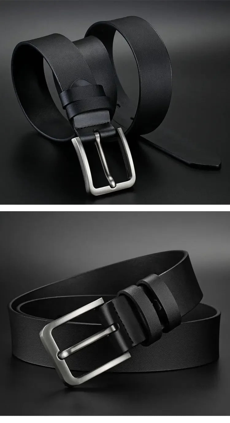 Business Leisure Men's Alloy Square Pin Buckle Belts Male Famous Brand Luxury Designer Synthetic Leather Jeans Belts for Men