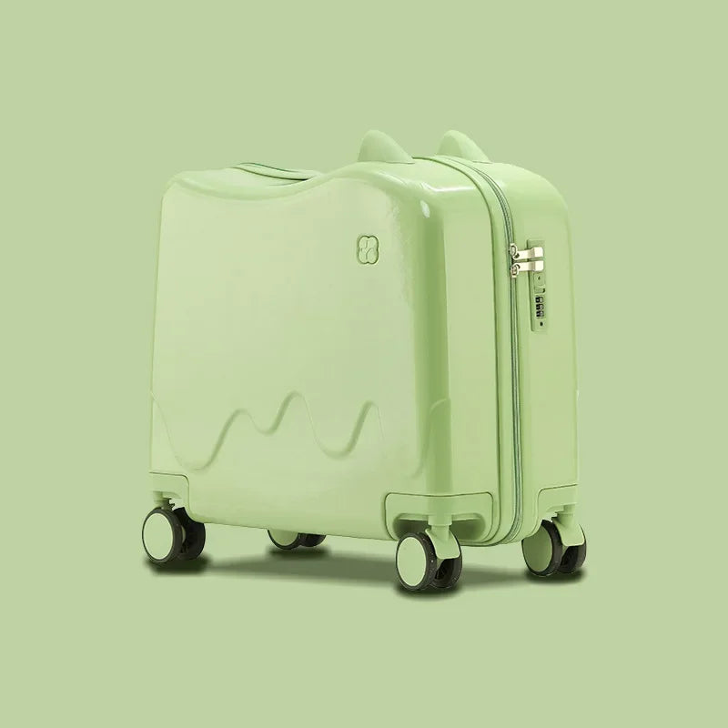 18 Inch Kids Luggage Can Sit and Ride on Suitcase  Carry-on Luggage Bag Travel Suitcase for Children Trolley Case With Wheels