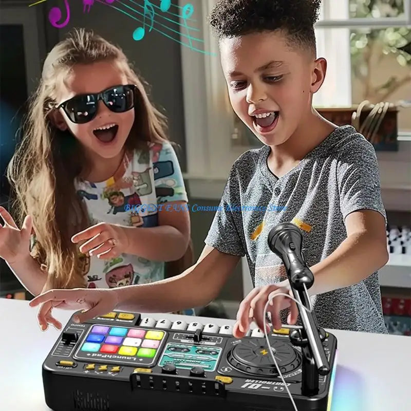 Childrens Educational DJ Mixing Station Interactives Soundboards Toy With Voice Recording And Beating Creation