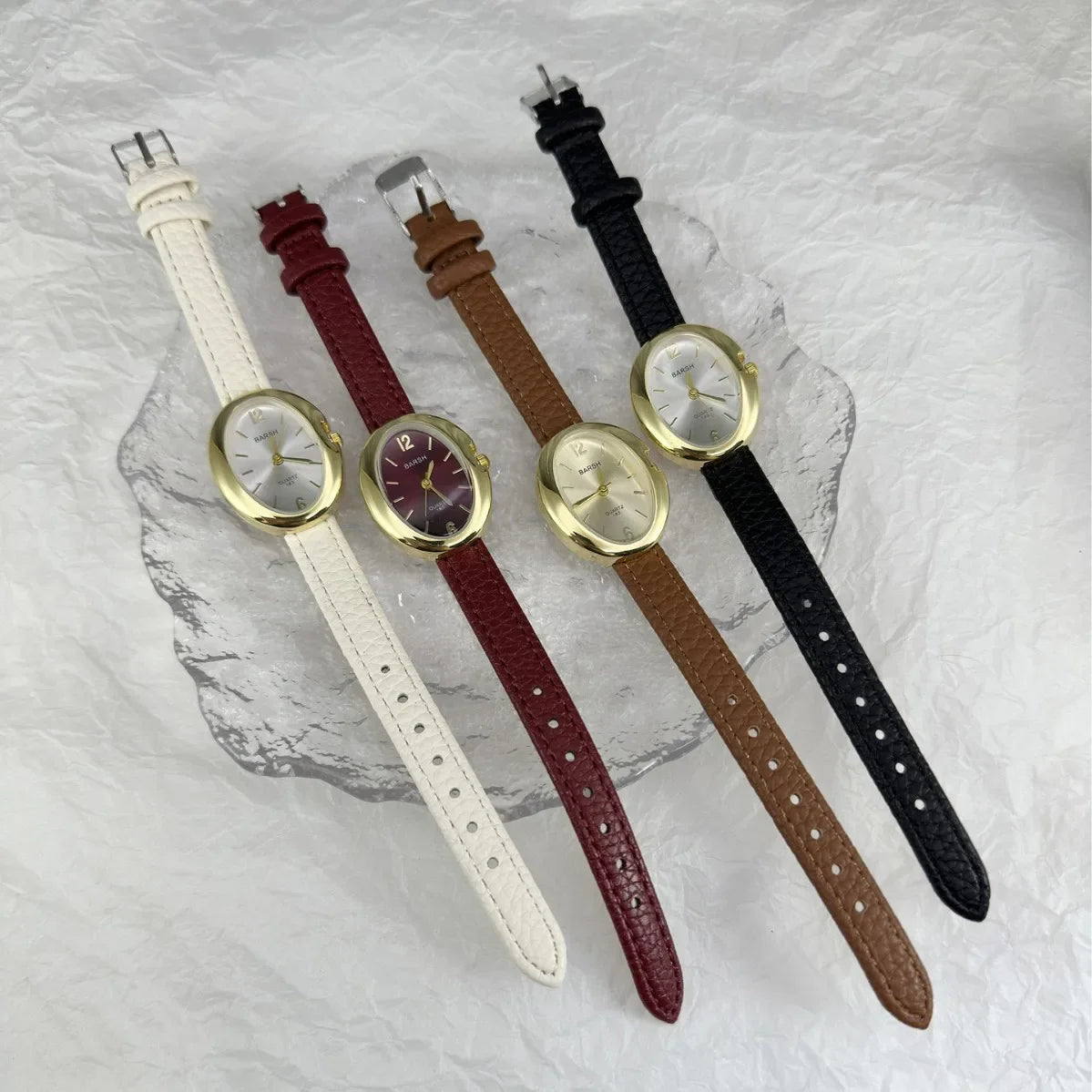 Fashion Quartz Watch for Women Simple Leather Strap Pigeon Egg Dial Ladies Watches Luxury Gift Girl Wristwatches Dropshipping