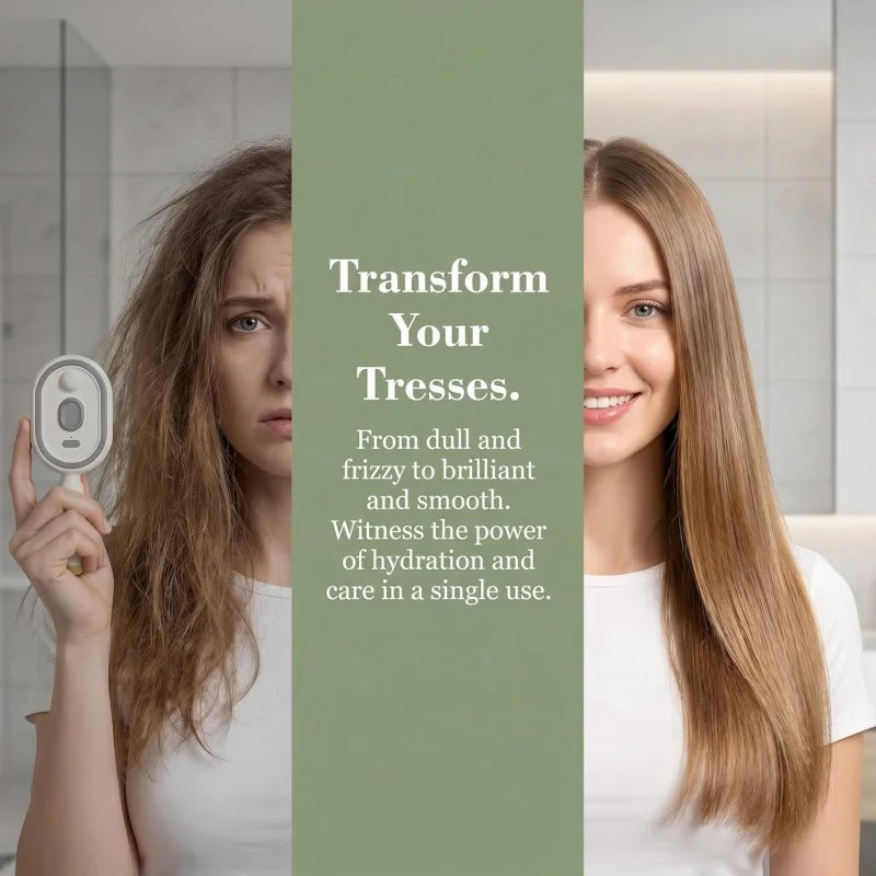 3 in 1 Electric Spray Air Cushions Massage Comb Self Cleaning Steam Anti-Tangle Essential Oil Misting Hair Brush Reduce Frizz