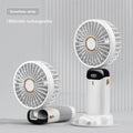 Handheld Mini Fan Foldable Portable Neck Hanging Fans 5 Speed USB Rechargeable Fan with Phone Stand and Display Screen 1800mAh