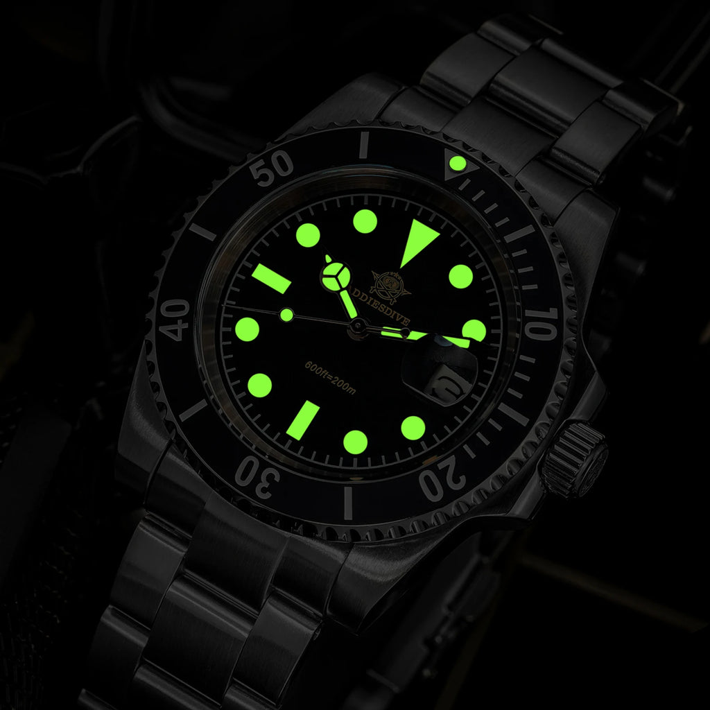 ADDIESDIVE 41mm Stainless Steel Watches Mens Business Leisure Quartz Watch Waterproof Ourdoor Sports 200M Dive WristWatch AD2054