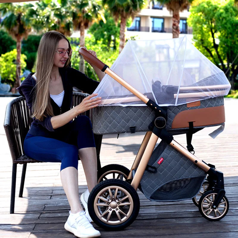 New 2 in 1 Baby Stroller High Landscape Carriage Light Newborn Pram Shock Proof Two Way  Kid Car Baby Comfort Cart 2024