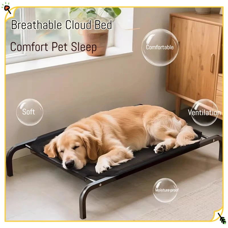 Elevated Dog Bed All Seasons Off Ground Breathable Summer Foldable Chew Resistant Moisture Proof Pet Bed For Large Medium Dogs