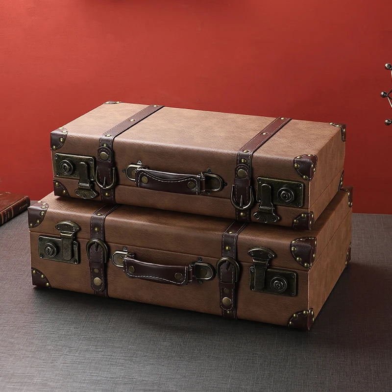 Vintage Suitcase,Leather,Photography Props,Clothing Sorting And Storage Boxs,Wooden Box,Travel Suitcases Customized