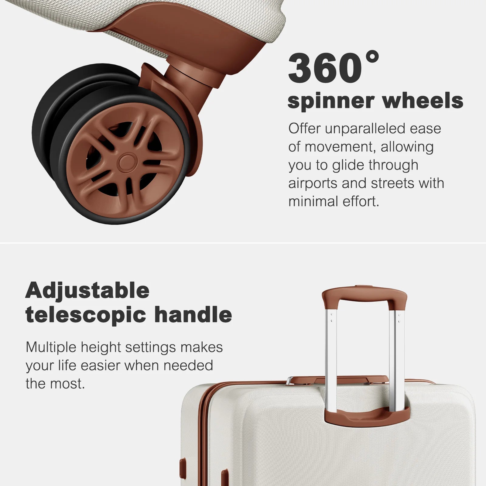 KONO 32 Inch Hard Case, Lightweight ABS + PC Trolleys with Twin wheels, TSA Lock, suitcase (S/M/L/XL)