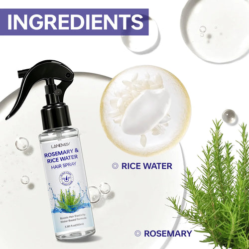 Rosemary & Rice Water Hair Spray – Boost Elasticity & Soften Strands Refresh and Revitalize Your Hair.