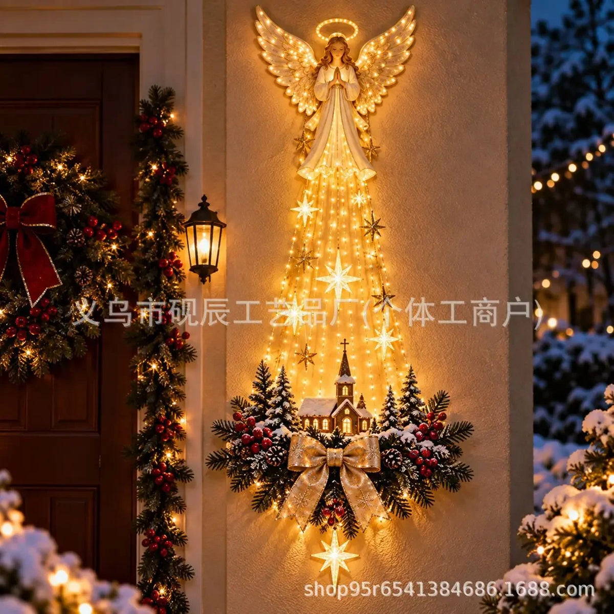 Heavenly Angel Wings Nativity Light – Lighted Nativity Wall Decor,Faith Inspired Holiday Decoration for Christmas Home Decor