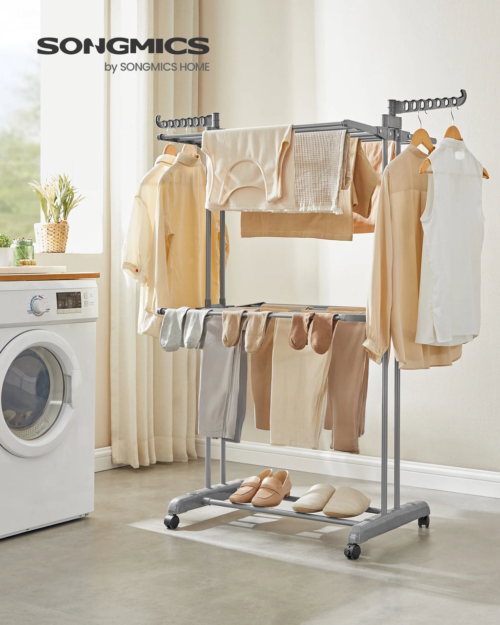 SONGMICS clothes dryer Booth dryer 3 Layers Wing clothes dryer Folding Wing Simple Construction Indoor Outdoor
