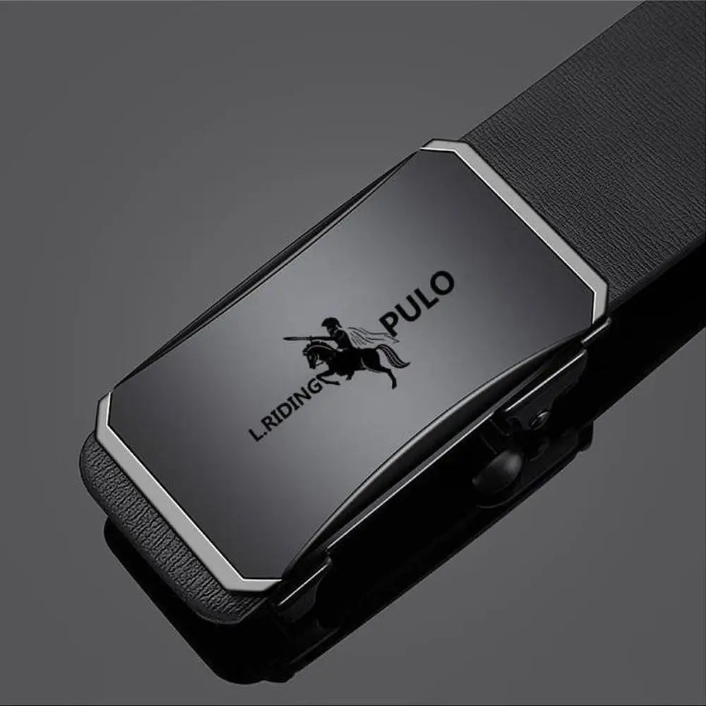 Casual Luxury Design Business Leather Belt Metal Man Waistband Automatic Buckle Belt