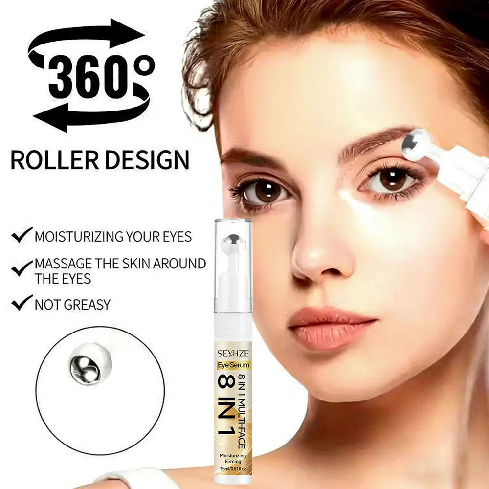 SEYHZE Day Night Eye Essence Tightens Under-Eye Area with Collagen Niacinamide Caffeine & Phytic Acid for Dryness Dark Circles &