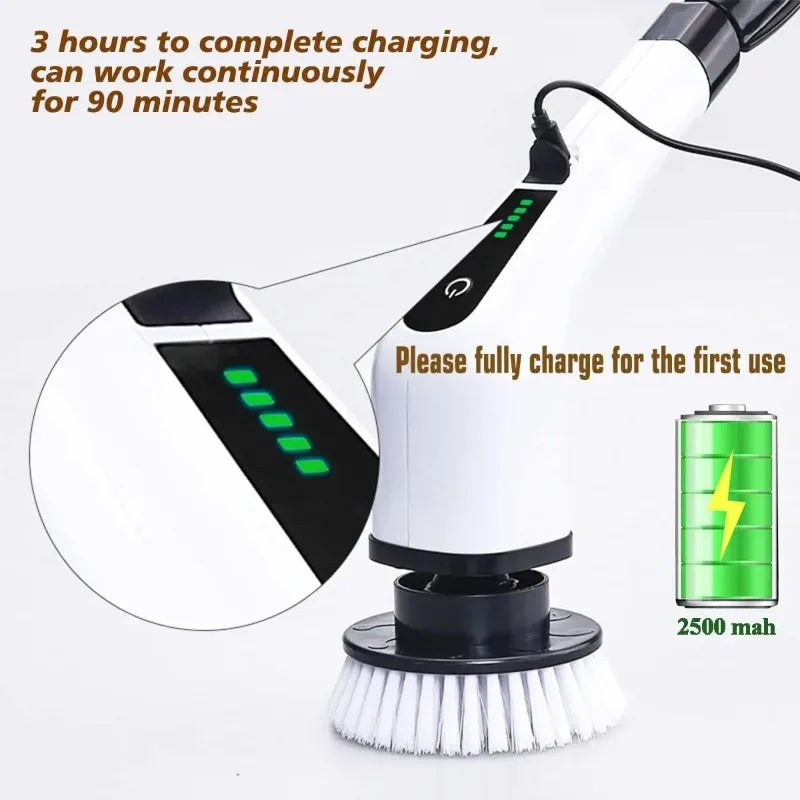 Multi-tool Multifunctional Electric Cleaning Brush, for Rotating Bathroom, Kitchen, Toilet & Automotive Cleaning.