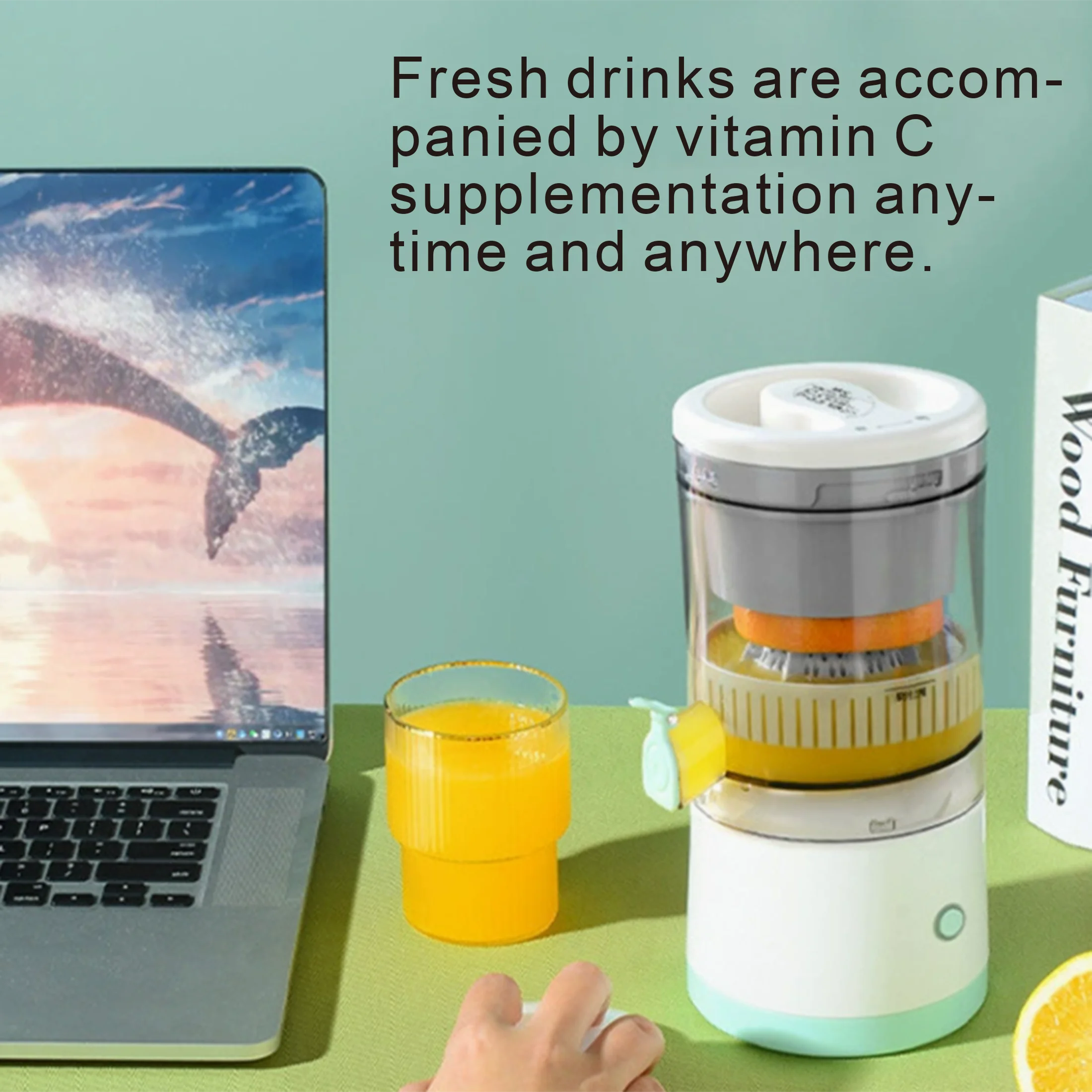 Multi-functional portable electric orange juice machine with juice-frying cup for household residue juice separation juicer.