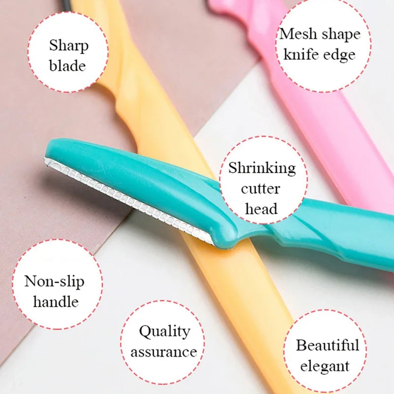10Pcs Professional Trimmer Safe Blade Shaping Knife Eyebrow Blades Face Hair Removal Scraper Shaver Makeup Tool Beauty Cosmetics