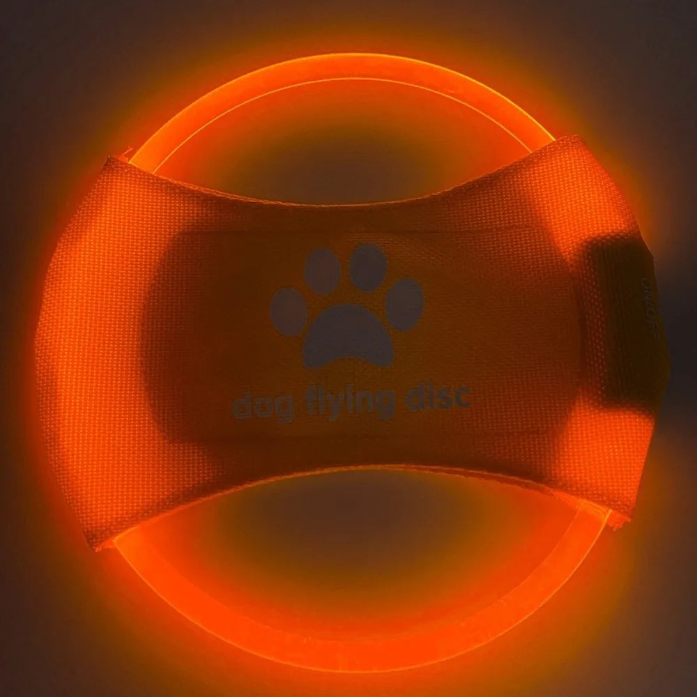 LED luminous Dog Flying Discs Glowing Interactive Dog Trainning Toy Self Happy 3 Modes Light Pet Luminous Flying Discs