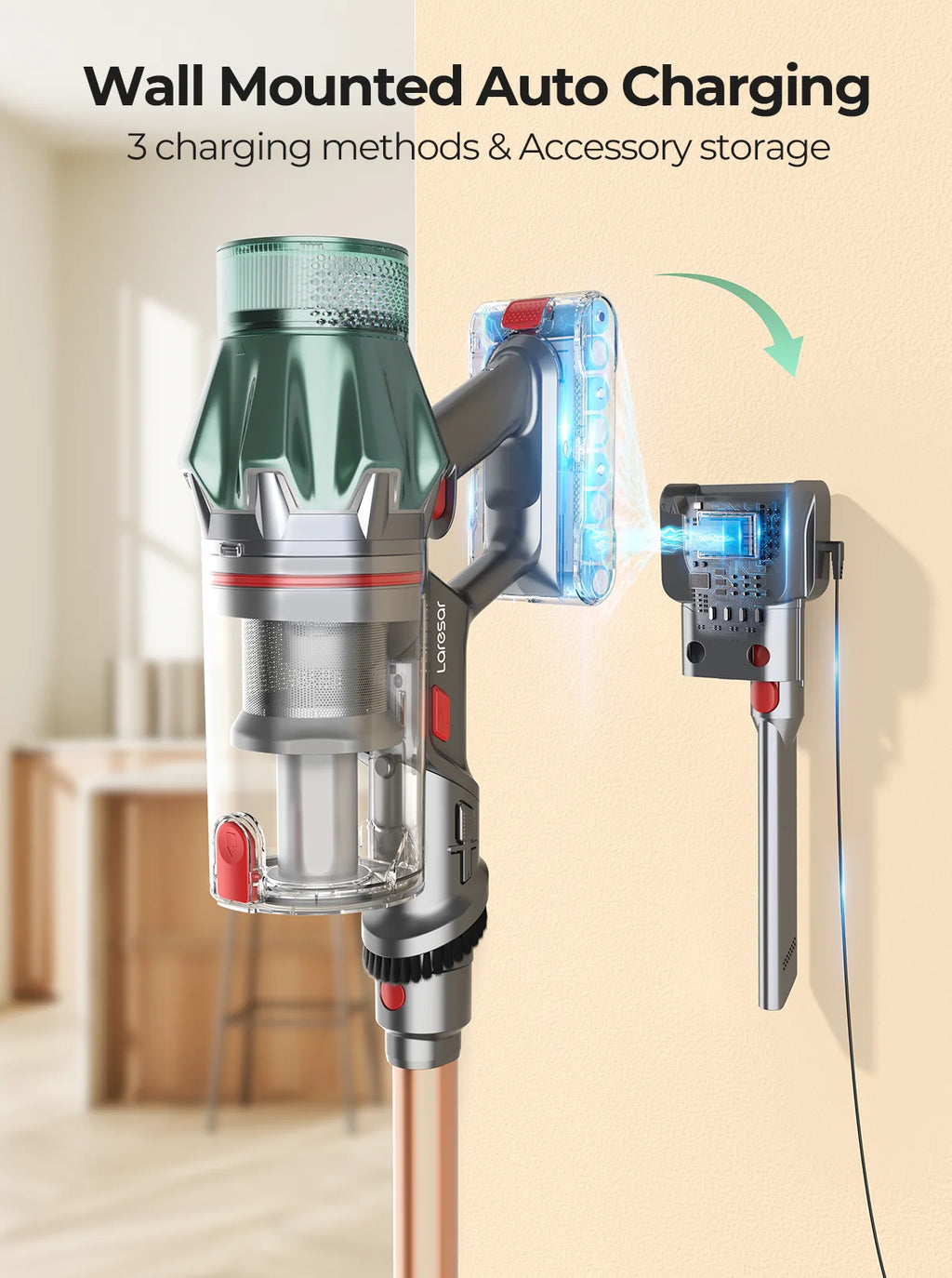 NEW Laresar V7 PRO 600W 65KPA Cordless Vacuum Cleaner Handheld Home Appliance Aromatherapy Function Long Hose Sofa Suction