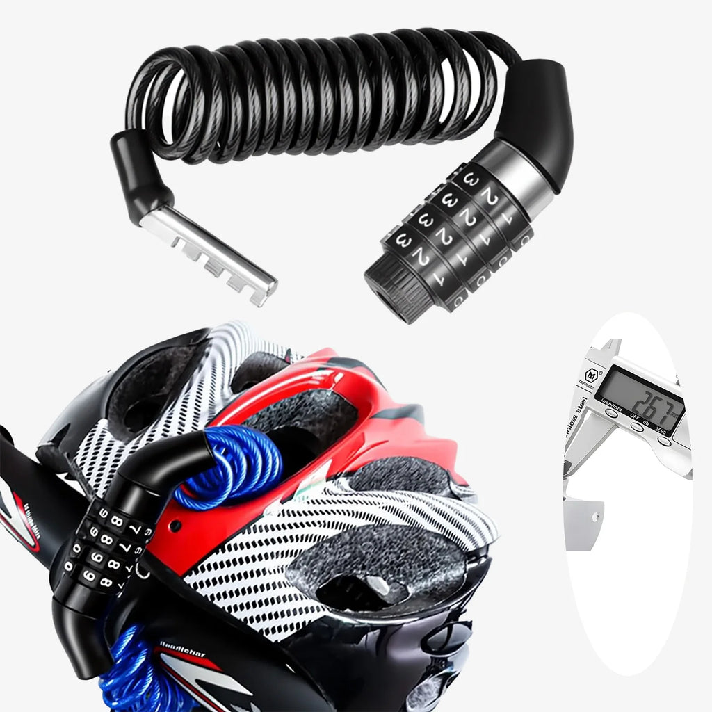 TOSUOD 4 Digit Password Bike Lock, Steel Cable Security Chain with Password Code Anti-Theft Bicycle Accessories