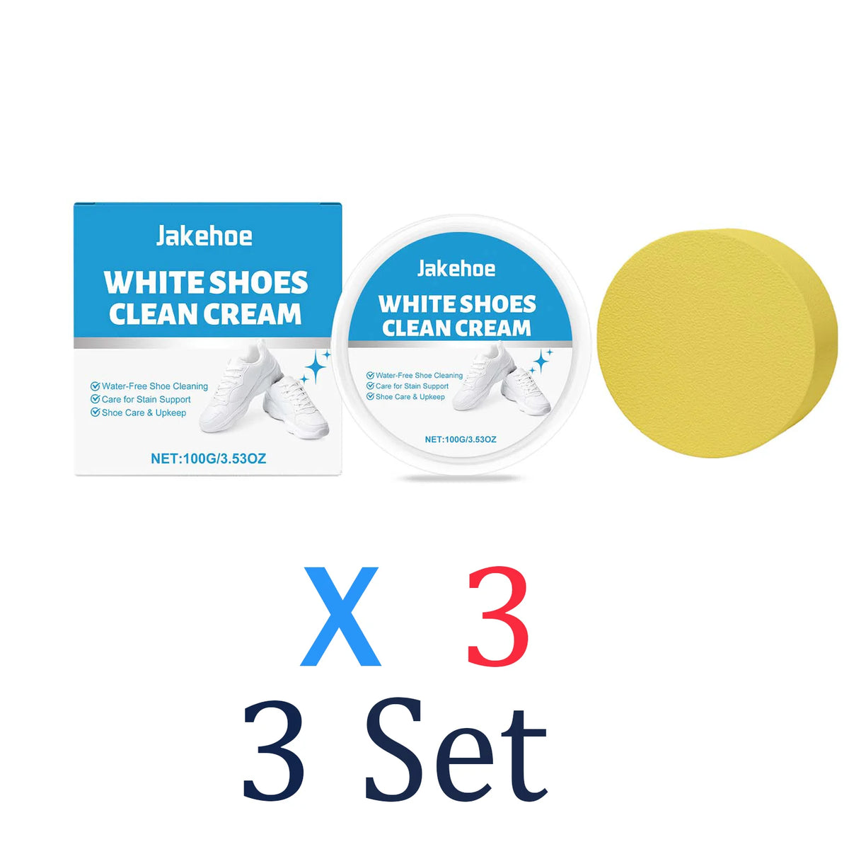 White Shoe Cleaner Cream Sneaker Stain Remover Waterless Cleaning Paste Whitening Repair Polish Leather Canvas Shoe Care 100g
