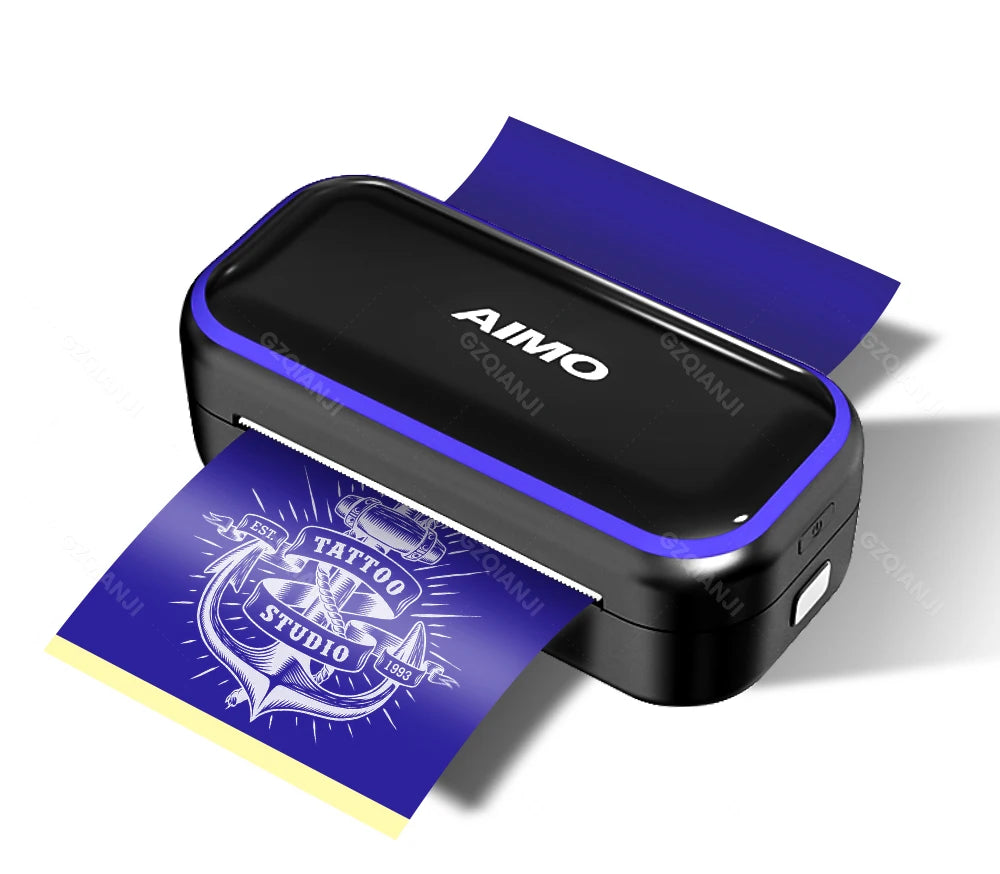 80mm Tattoo Stencil Printer Thermal Tattoo Printer with 3inch Transfer Paper Wireless Bluetooth Mini Portable Printer DIY Artist
