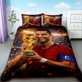 Cristiano Ronaldo Duvet Cover Football CR7 Bedding Set for Comfortable and Breathable Bedroom Fan Gifts Queen King