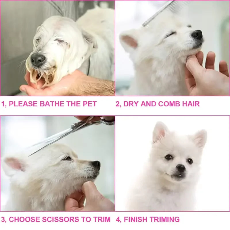 Safe and Precise Professional Pet Grooming Scissors with Round Head - Stainless Steel Dog Hair Shears for Effortless Trimming