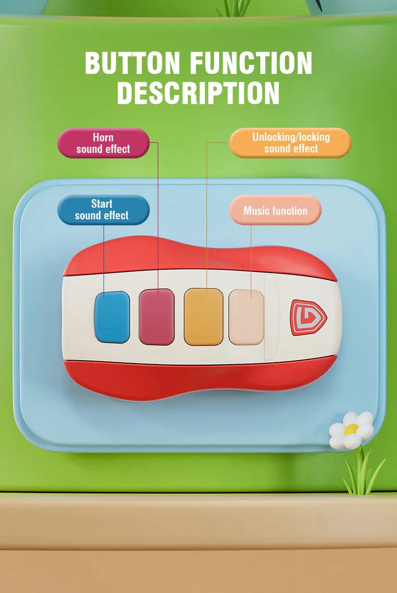 Baby Toy Musical Car Key Pretend Play Baby Vocal Music Toys Smart Remote Car Educational Toys for Children Gift for Newborn